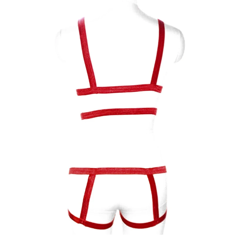 Body Harness Women Set Belt Garter Black Red Sexy Suit Bondage Cage Bra for Women Elastic Goth Festival Rave Dance Cosplay Wear