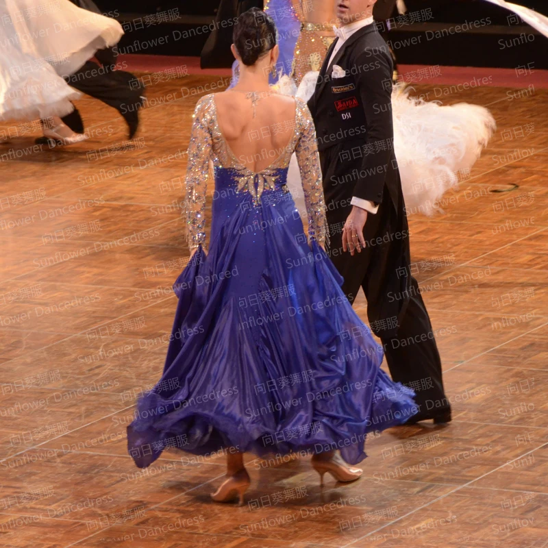 Платье для соревнований по современному танцу вальса Танго гладкое бальное
