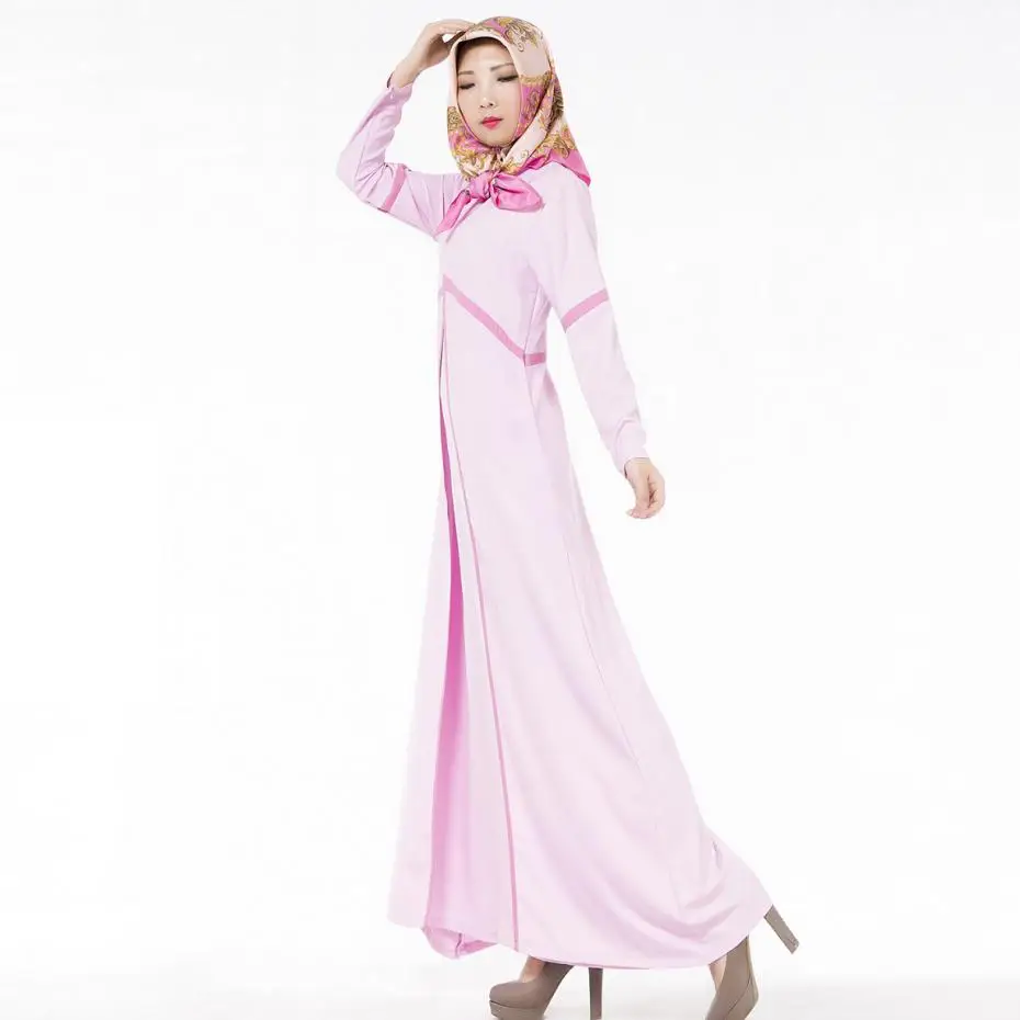2017 Cotton Maxi Dress Для Мусульманских Женщин Стиль Мода Твердые Vestido Feminino Повседневная О
