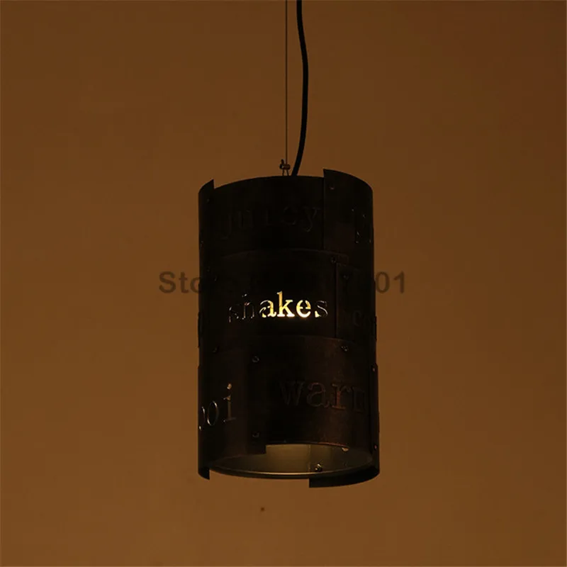Loft retro creative Through-Carved English alphabet metal LED pendant lamp 90-265V Suspension Lamp for Dinning Room | Лампы и