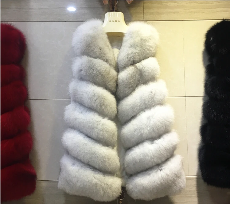 Женский меховой жилет YIN FEI плотный из натурального меха лисы | Женская одежда