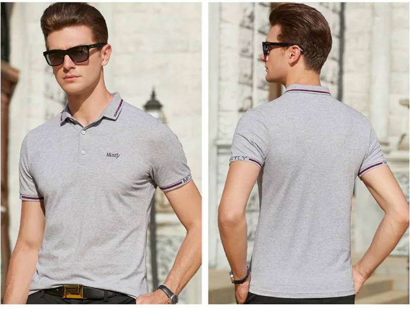 Hommes de POLO Chemises Marque Coton A Manches Courtes Camisas solide broderie Polo Dete Col montant Мужское поло Chemise plus la