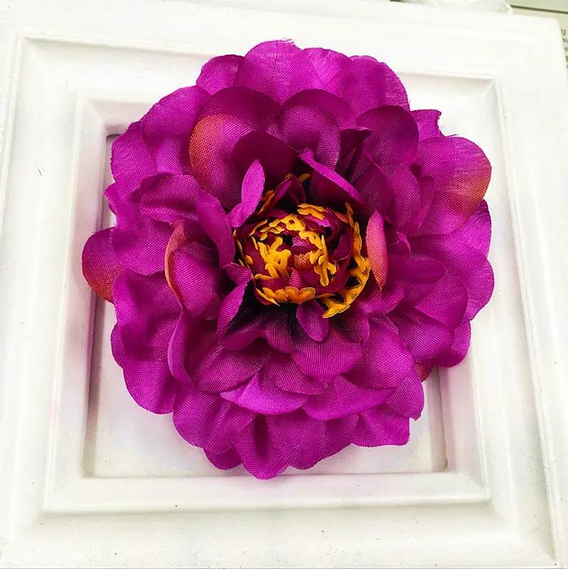 purple 5 шт.(9 см/цветок) Имитация искусственного шелка тычинки пионы цветы, праздничные вечерние/Свадебные украшения DIY коллаж - Цвет: purple
