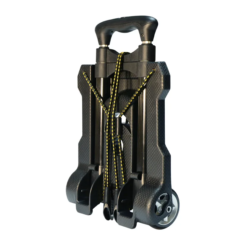 Маленькая Складная портативная тележка бытовая тяговый прицеп четырехколесная