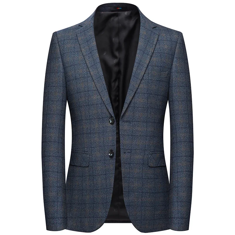 

M-XXXXL Autumn Men's Casual Suit New Plaid Blazer Male Korean Version of the Slim Suit Jacket