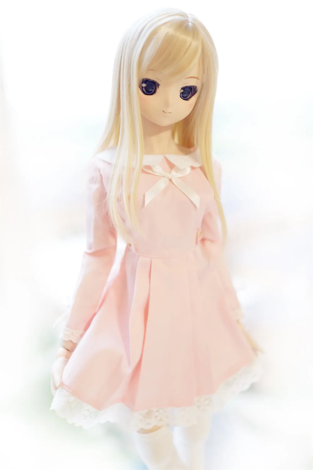 

New Arrival 1/3 SD DD BJD Doll Clothes Pink Bud silk Small dress