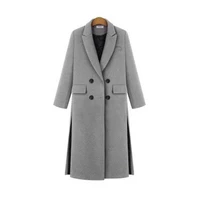 autumn winter jacket women coat v neck double breasted wool long trench coat cardigan warm windbreaker women clothes