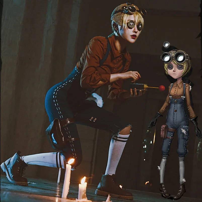 Игры идентичность V Косплэй костюм Трейси резник комплект с рубашка комбинезон