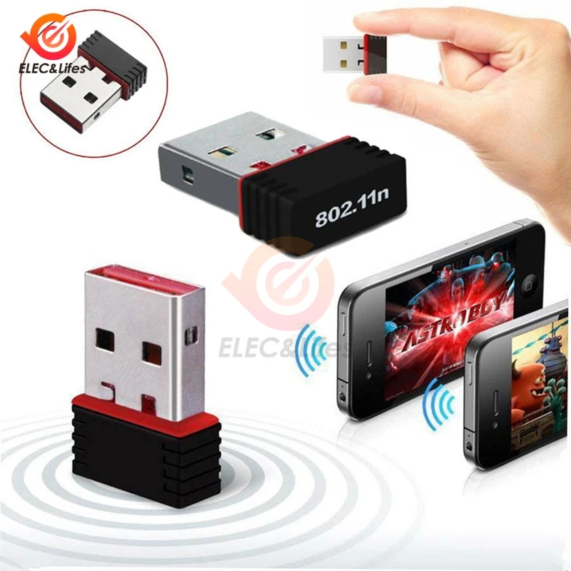Сетевой адаптер Mini USB 2 0 802.11n 150 Мбит/с Поддержка шифрования WEP WPA 64/128 бит/с для ПК