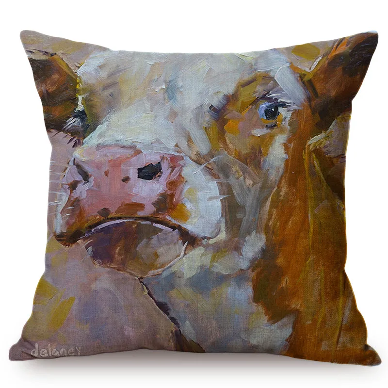 3D корова европейский стиль картина маслом художественная ферма животный принт