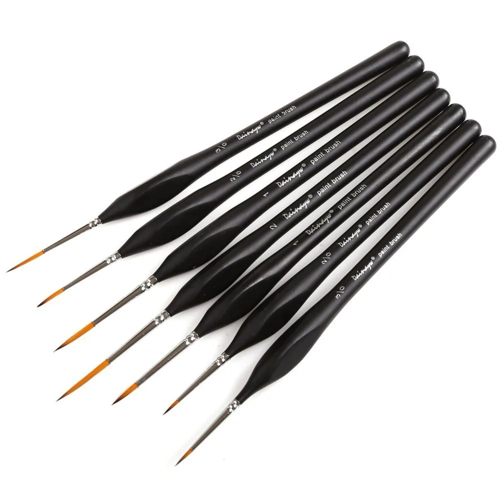 Премиум качество 7 шт Миниатюрный крючок линия Ручка Тонкая Акварельная кисть