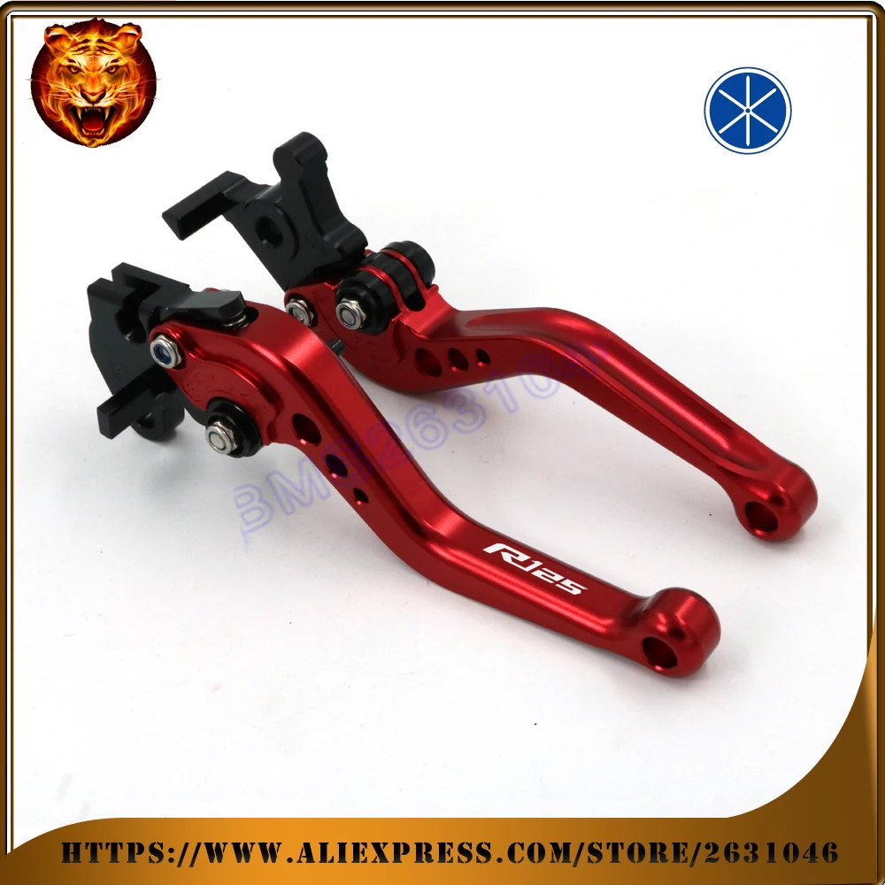 Adjustable long&ampshort Brake Clutch Levers For YAMAHA YZF R125 YZFR125 2014 2015 2016 red blue Free shipping Motorcycle With logo |