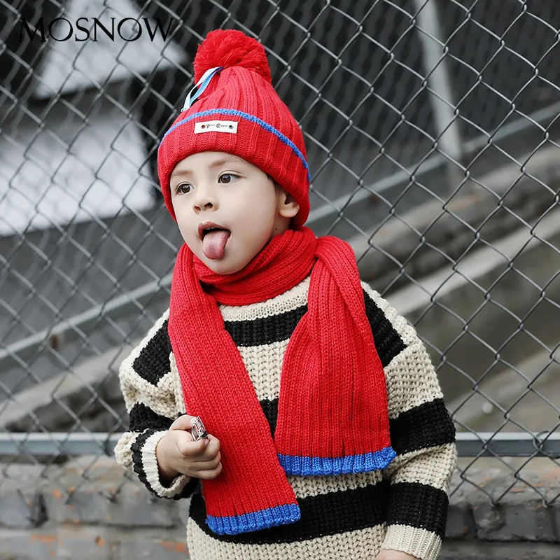 Новейший Детский комплект с шапкой и шарфом теплые толстые шапки эластичная