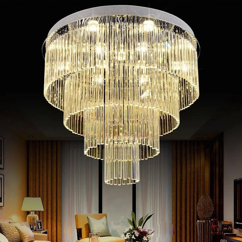 Роскошная хрустальная потолочная лампа золотого цвета для внутреннего