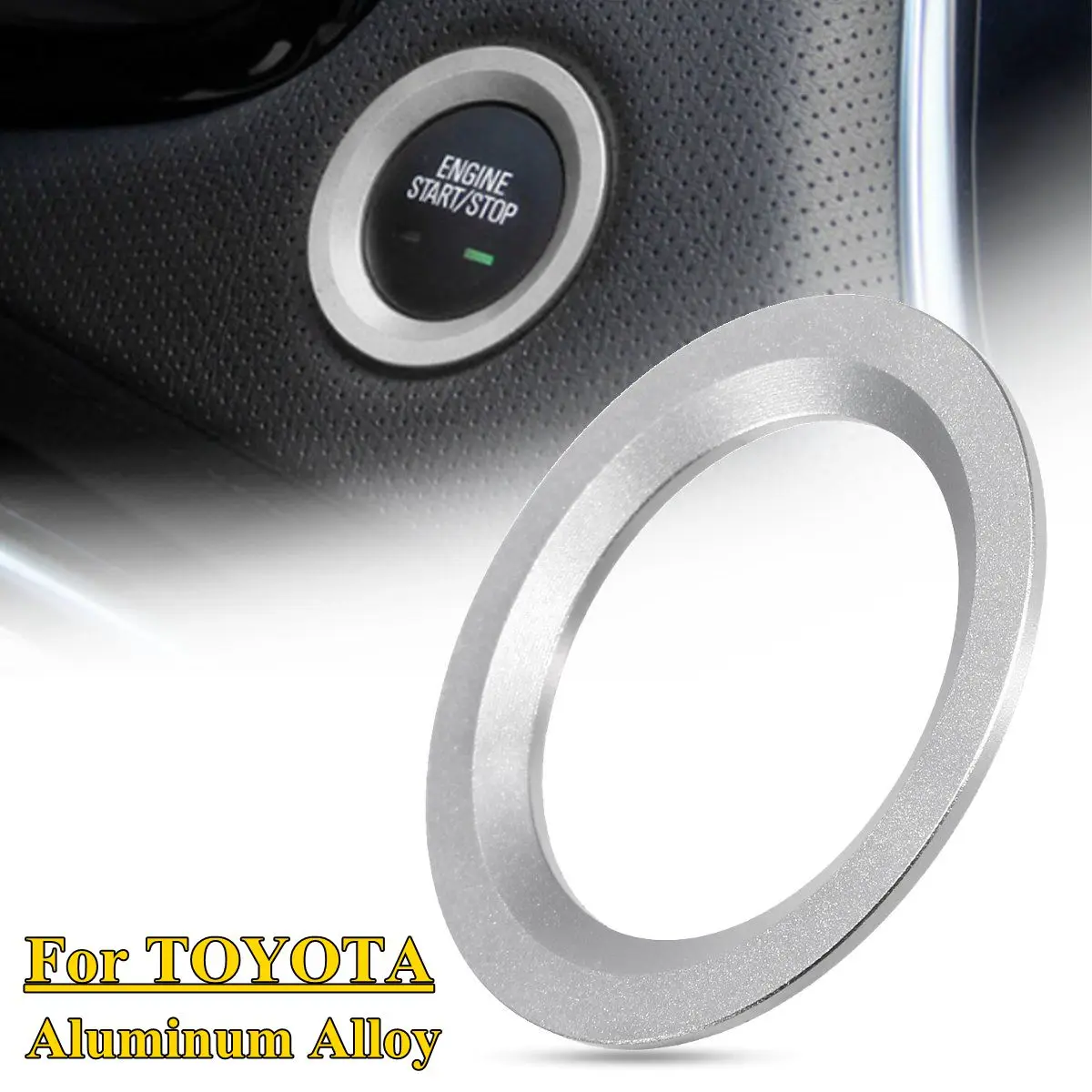 Sliver Кнопка запуска двигателя зажигание накладка крышка кольцо для TOYOTA RAV4 C-HR Auris Vios Highlander Alphard eiz для Ford для Cadillac - Название цвета: Sliver