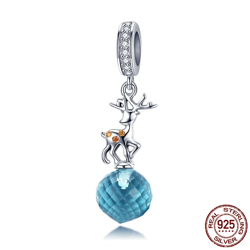 Подвеска в виде рождественского оленя из стерлингового серебра 925 пробы