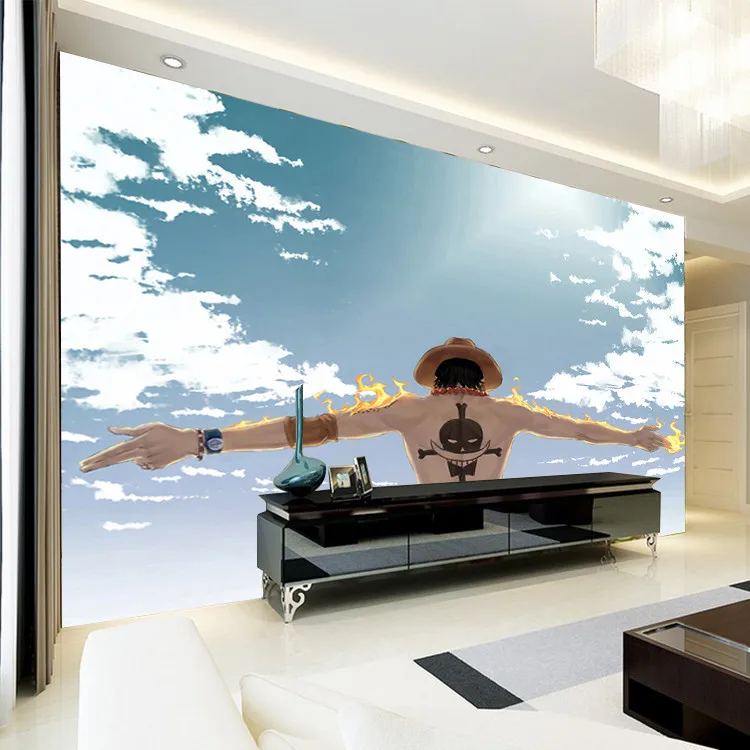 Обои с японским аниме цельное фото Настенная роспись голубым небом для мальчиков