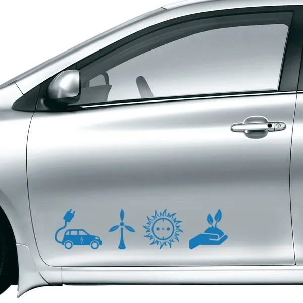 

Energy Conservation Electric Car Symbols Sticker Vinyl Car Decoration Home Decor Easy To Apply Removable Durable