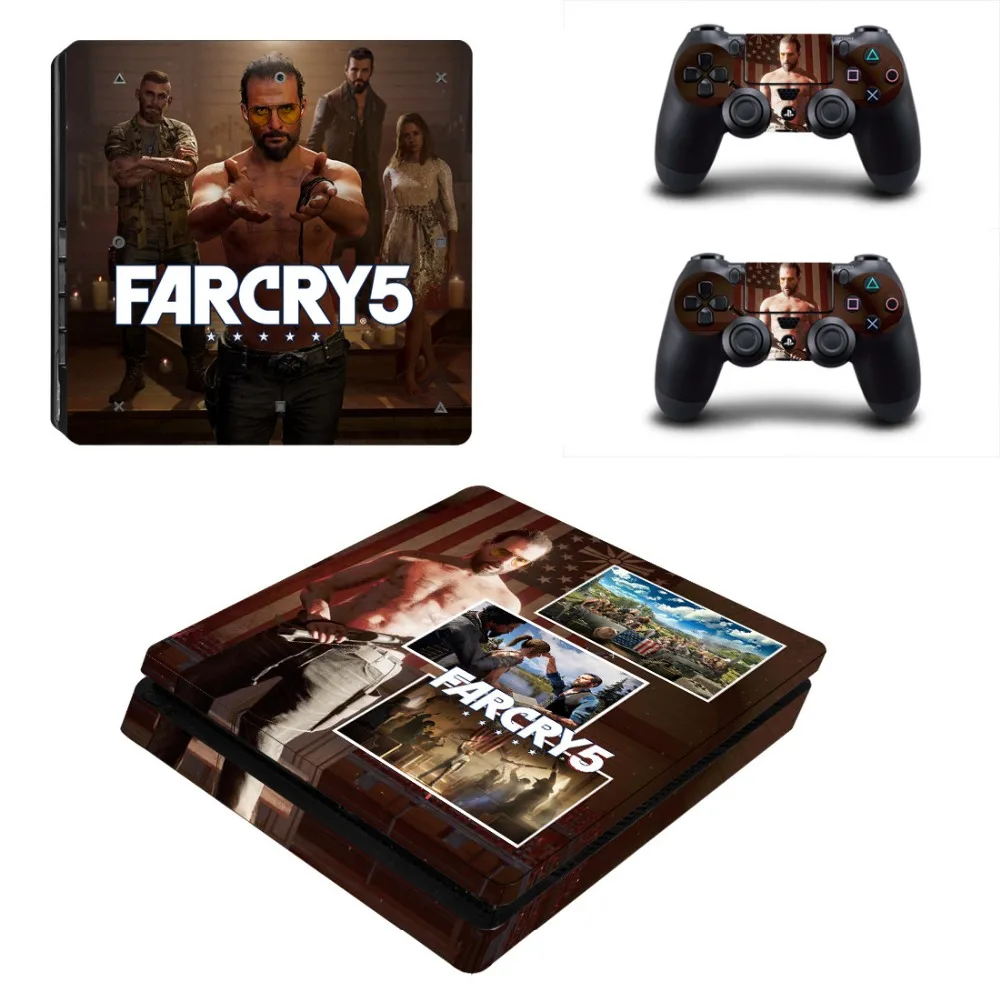 Наклейки для Playstation 4 PS4 SLIM консоли контроллеры виниловые наклейки Кожа Play станция 4 тонкий Чехол протектор Far Cry 5