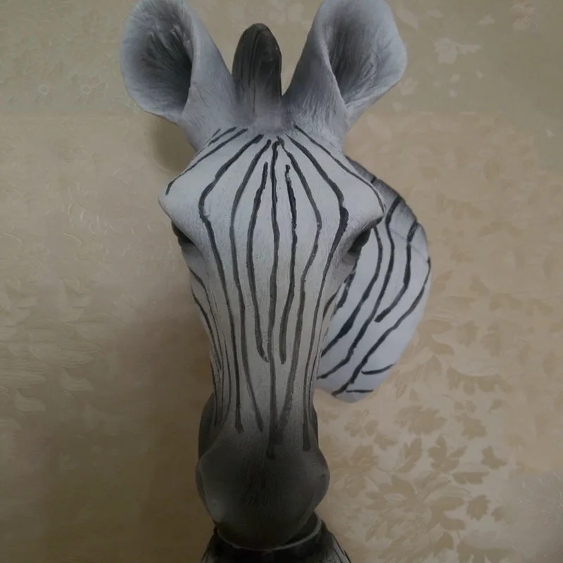 Американский Ретро рога Зебра голова животного настенный светильник