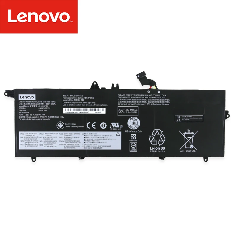 Новый оригинальный аккумулятор для ноутбука lenovo thinkpad T490S T495S L18L3PD1 L18C3PD2 SB10K97651 02DL013 |