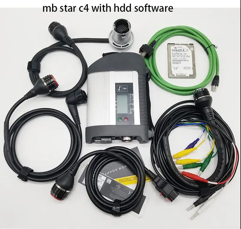 MB STAR C4 with HDD S+++ полный чип MB STAR C4 SD Подключение компактный C4 программное обеспечение для автомобиля и грузовика,12 V Mb star мультиплексор диагностический инструмент с wifi - Цвет: MB STAR C4 with HDD