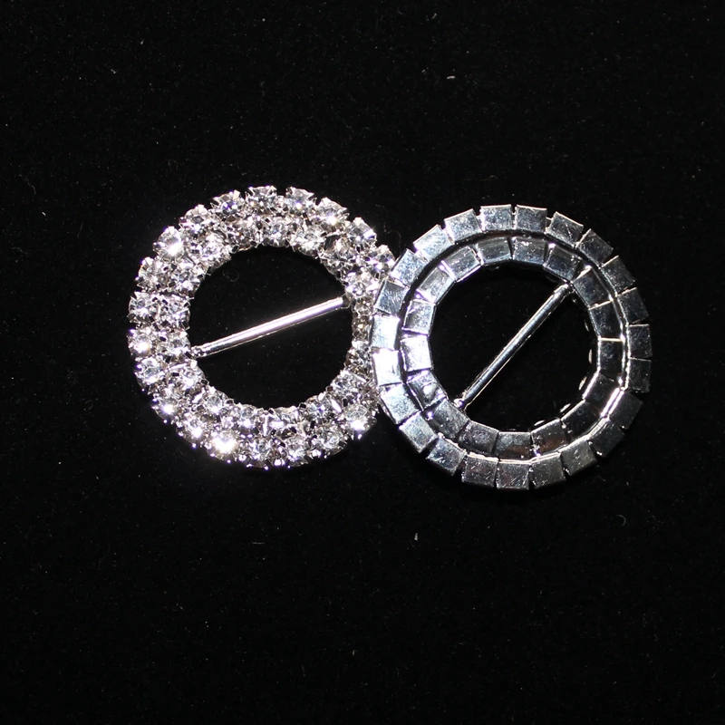 Новое поступление 2018 двойная круглая декоративная пряжка со стразами 15*27 мм для