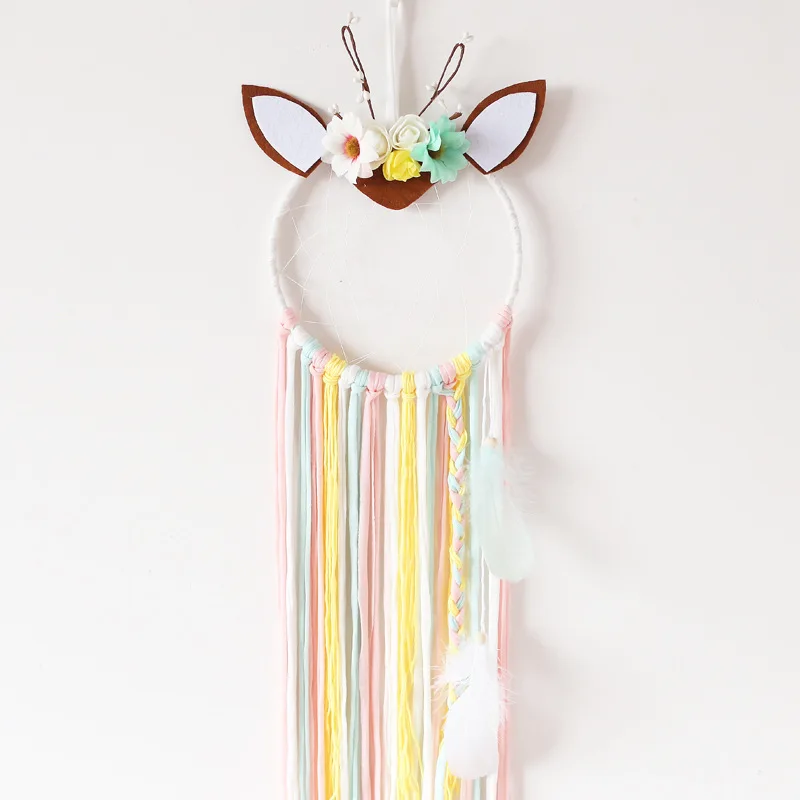 INS скандинавский мультфильм в форме животного Ловец снов деревянные ветряные