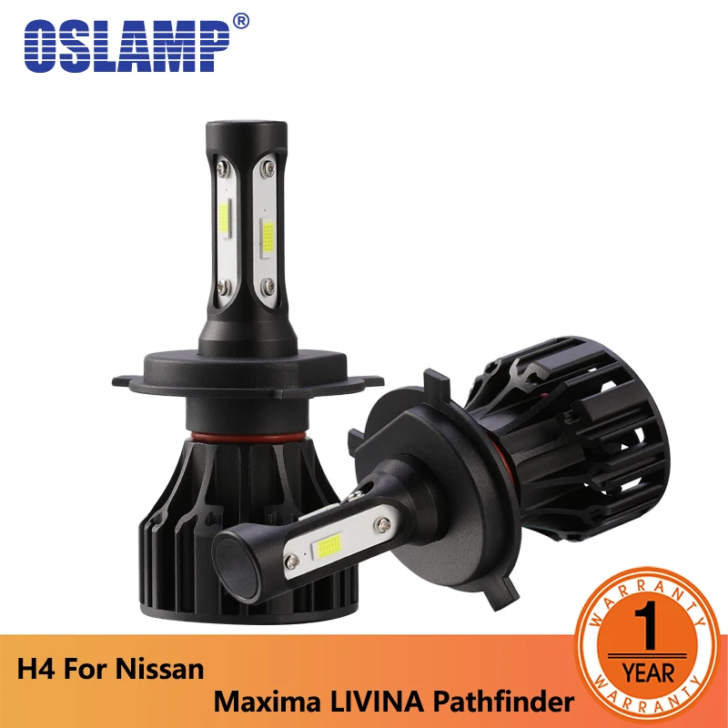Oslamp T5 светодиодные лампы для Фар H4 COB Автомобильные фары 72 Вт 6500 лм K Автомобильная