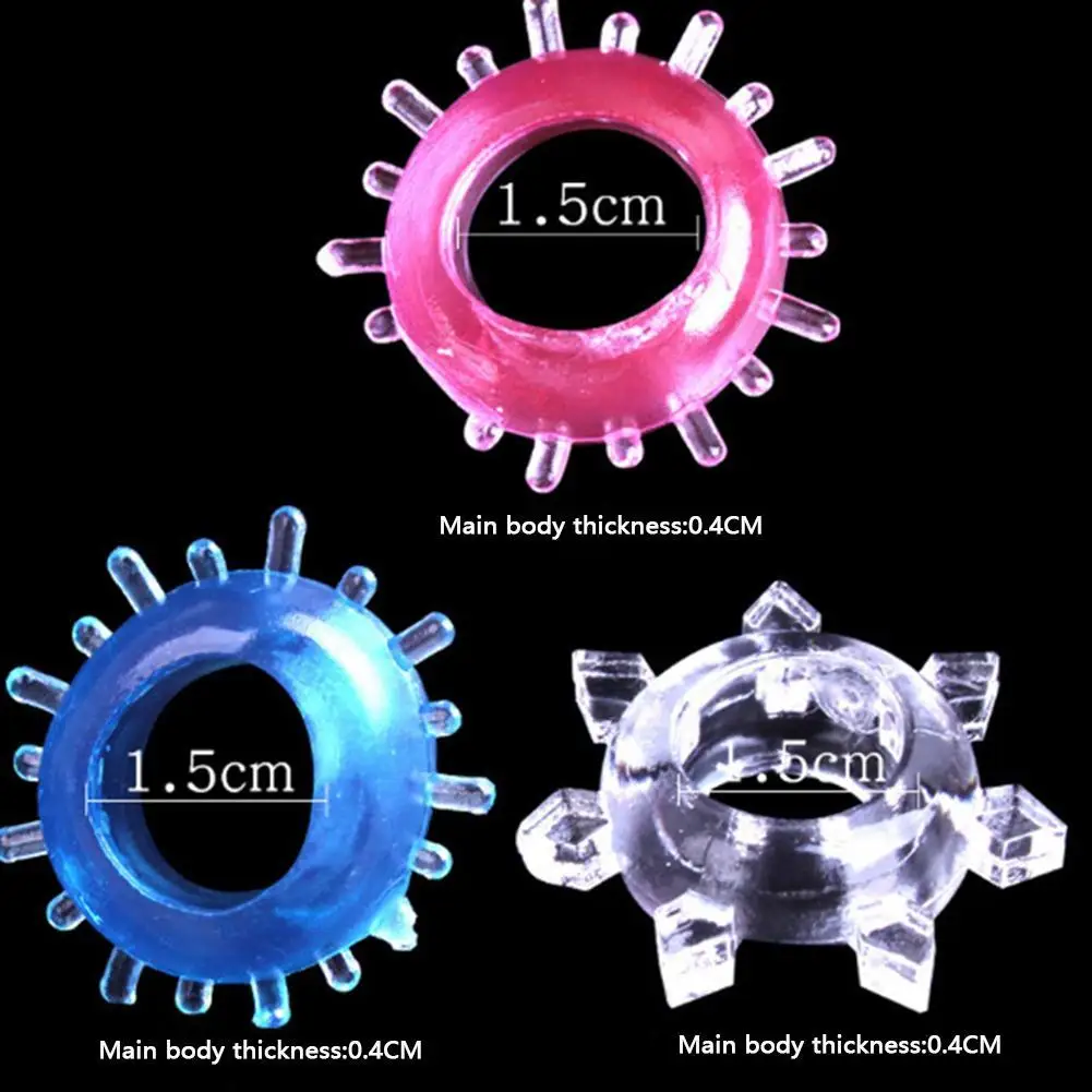 3 шт. Мужской силиконовый кристаллический замок тонкое кольцо с задержкой