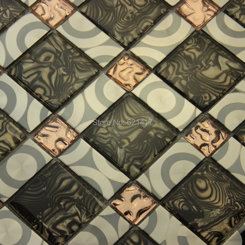 brown color art glass mosaic tile for kitchen backsplash bathroom shower tiles swimming pool hallway wall | Дом и сад
