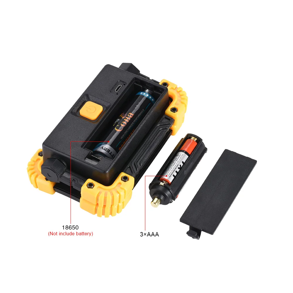 GIJOE светодиодный портативный прожектор usb зарядка мини рабочий свет 1500lm 3 режима использования 3* AAA/1*18650 батарея водонепроницаемый пластиковый чехол крюк