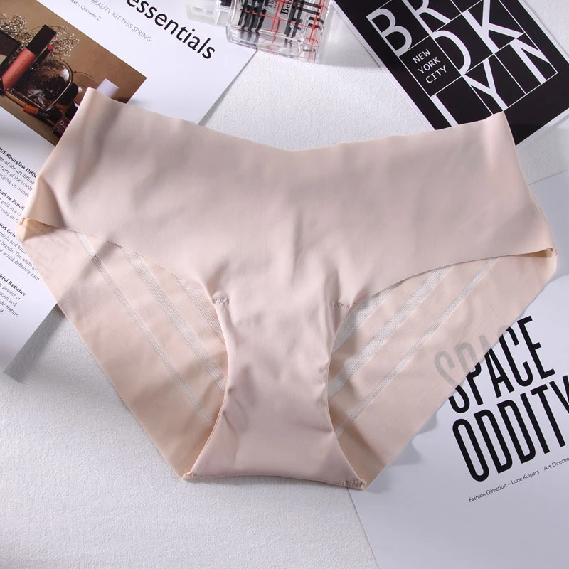 3Pcs/Lots New Sexy Women Low Waist Ice-Silk Underwear Comfortable Breathable Soft Mesh Panties Hollow Triangle Briefs Femme |