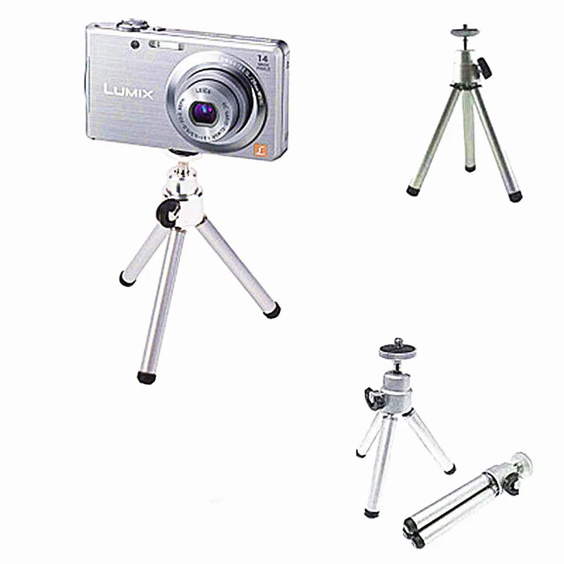 [Aaliyah] Telescopic portable mini tripod black silver Desktop photography Small digital SLR camera | Электроника