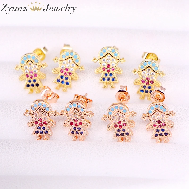 3 пары модные серьги гвоздики для девочек|Серьги-гвоздики| |