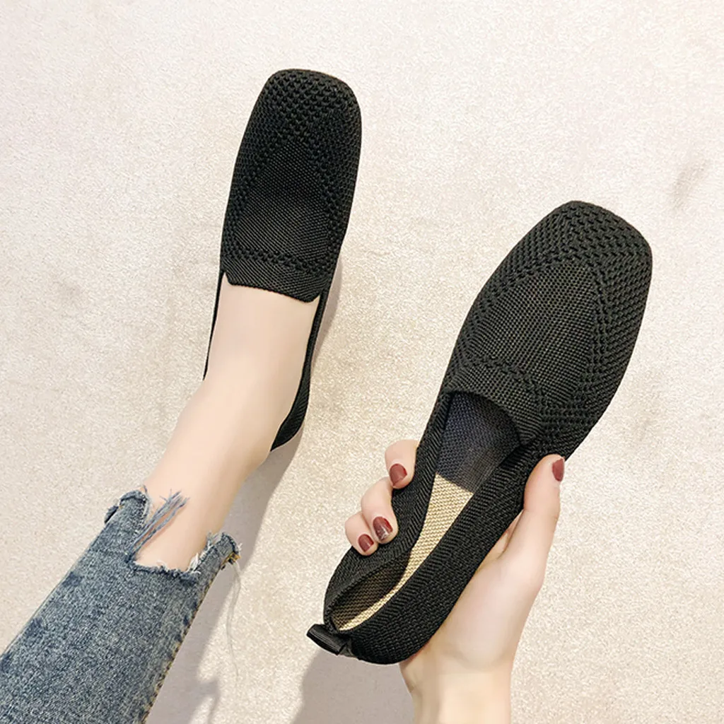 Женские лоферы; chaussures femme; обувь на платформе; дышащая тканая обувь на плоской подошве; женская обувь; Zapatos De Mujer; женская обувь с квадратным носком