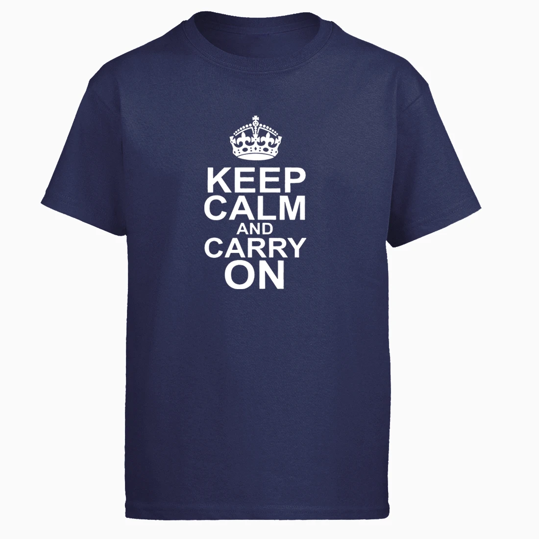 Футболка мужская с круглым вырезом забавная тенниска надписью Keep Calm And Carry On 100%