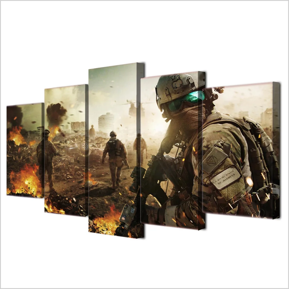 5 шт. Холст Искусство армии постеры с солдатами холст картина настенные картины