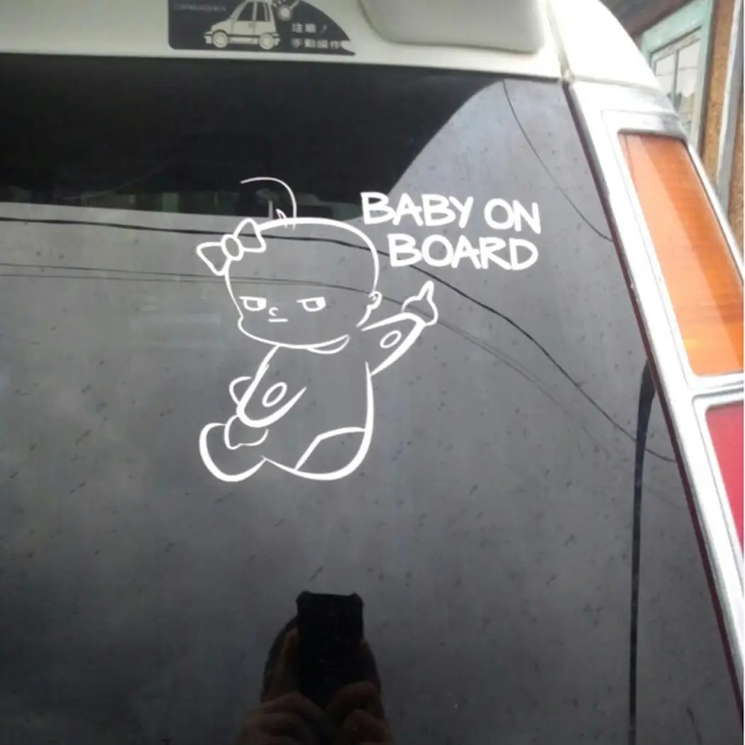Auto Cute Vinyl Warning Decoration Reflective Sign Body Decal Car Cars Trucks Baby Characters Glue Sticker | Автомобили и