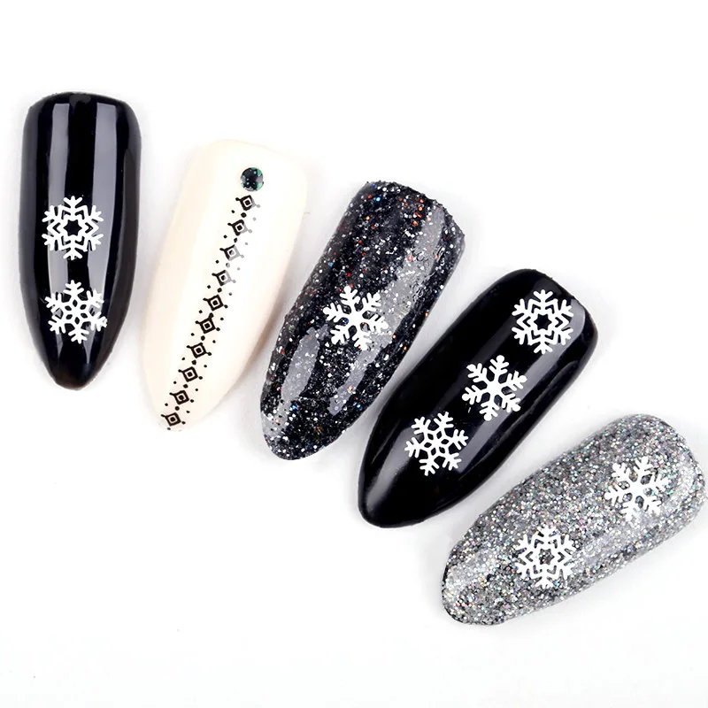 1 Box White Snowflake Nail Alloy Studs Sequins Metal Flakies Manicure Art 3D Decorations Accessories |