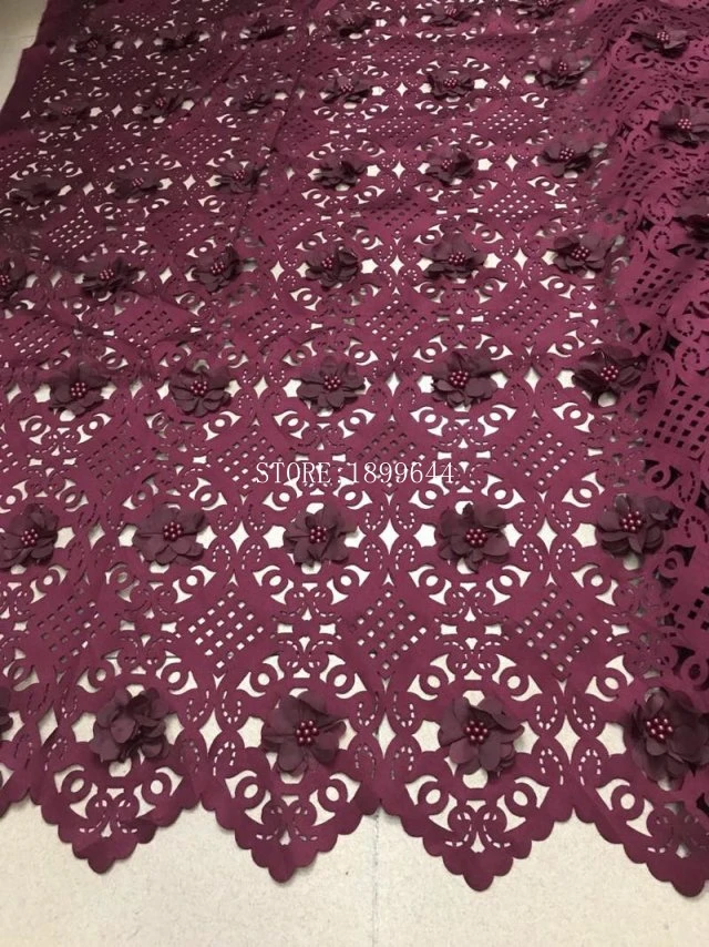 Африканские тюлевые Кружева Горячая Новинка для белого цвета лазерные 3D кружева