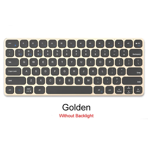 Gold B. O. W Bluetooth клавиатура с подсветкой(подсветка), алюминиевая ультра-тонкая беспроводная клавиатура для настольного компьютера, ноутбука, планшетов, смартфонов - Цвет: Gold
