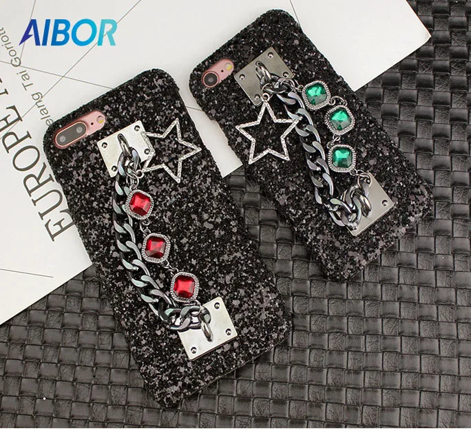 Aibor Роскошный блеск Косметическая пудра чехол для iPhone 5 5S SE X 6 S плюс 7 8 Bling алмаз