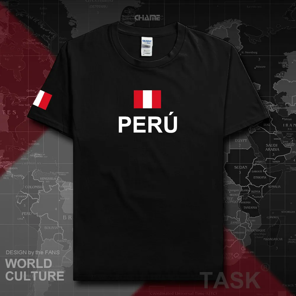Перу перуанские мужские футболки мода 2017 Джерси хип хоп страны хлопковая