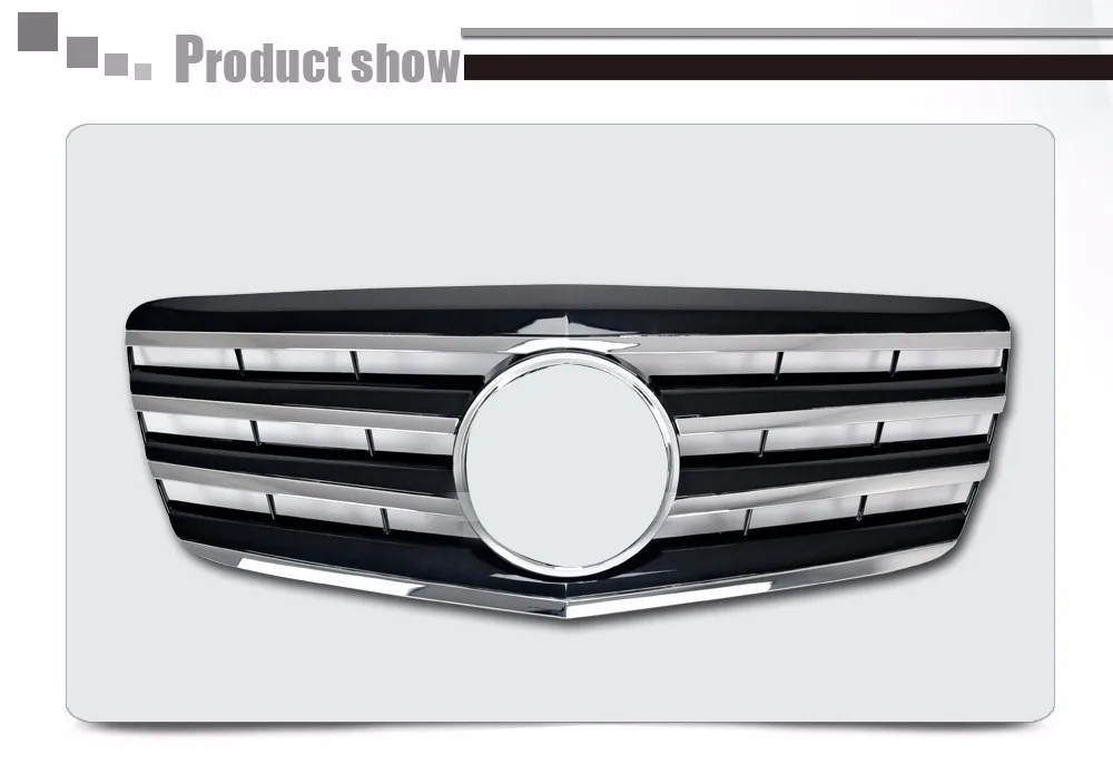 Пластик плоский матовая Черная передняя решетка для Mercedes E-Class W211 2007 2008 2009 CL Стиль