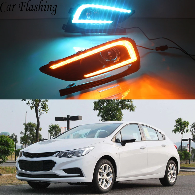 Автомобильная проблесковая 1 пара светодиодный Габаритные огни DRL для Chevrolet Cruze 2016