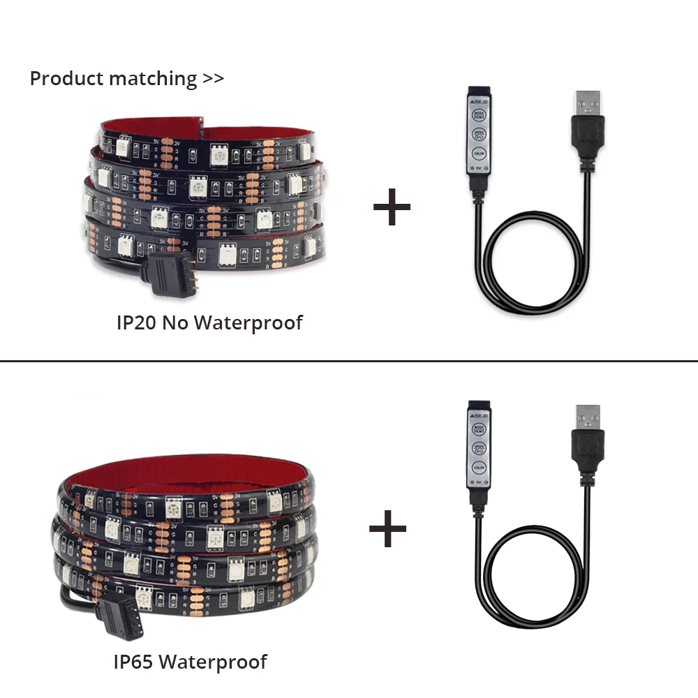 Светодиодная лента 5 В USB 5050 мини 3Key Controller гибкая светодиодная RGB светодиодный