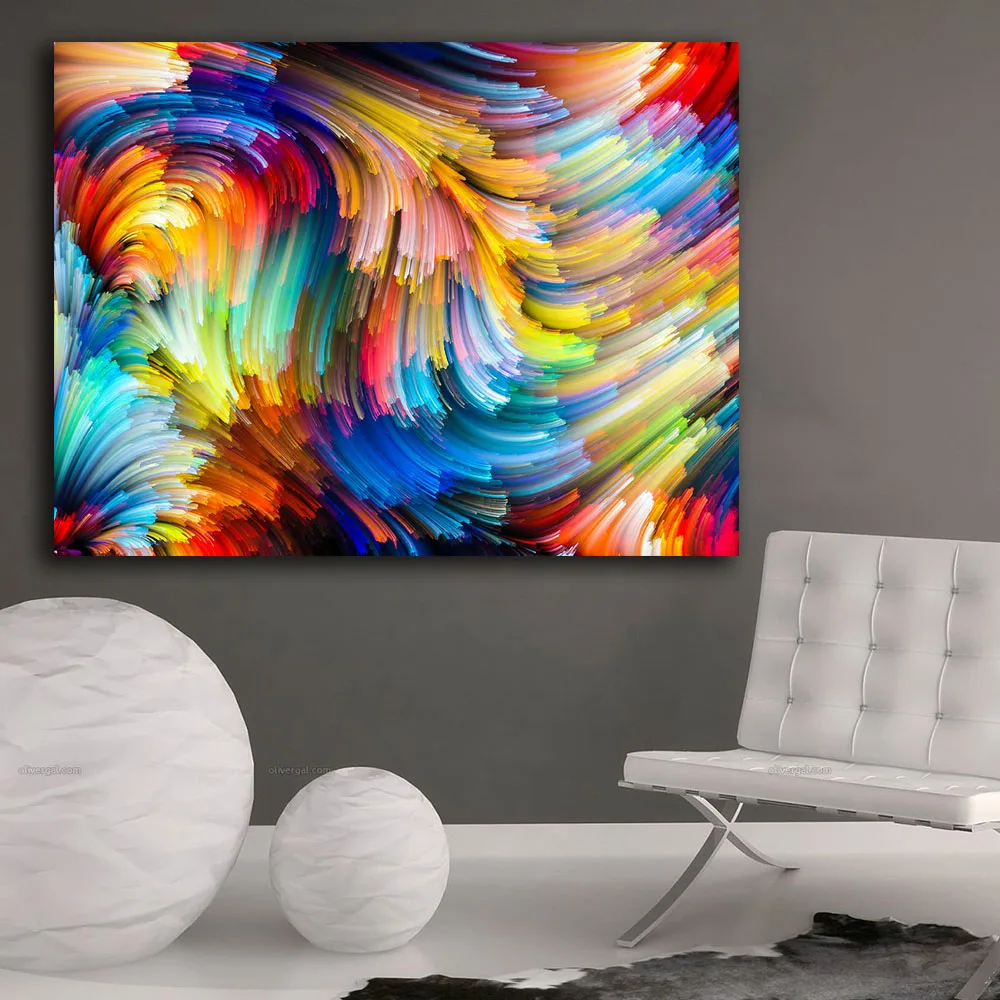 

Fashion Oil Painting 5-(7) Colored line clouds Paiting Home Decor On Canvas Modern Wall Art Canvas Print Poster Canvas Painting
