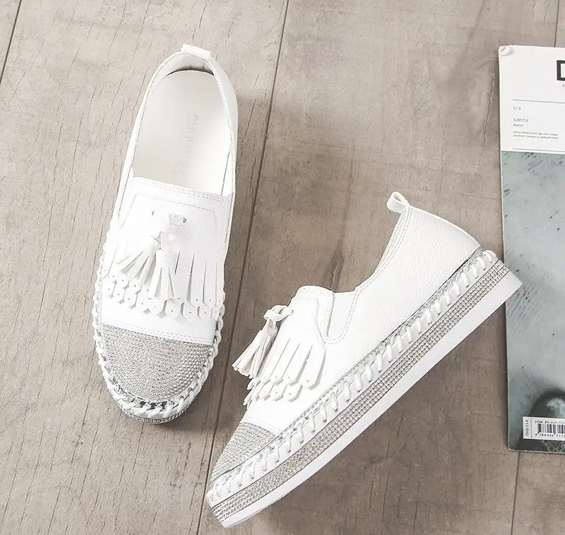 Женские комбинированные лоферы белые мокасины из натуральной кожи на толстой