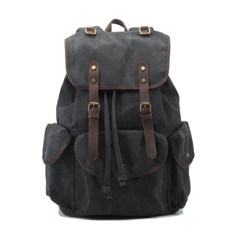 

Холщовый винтажный рюкзак OZUKO для мужчин, Модный повседневный мужской ранец для ноутбука и компьютера, дорожная сумка для студентов и подро...